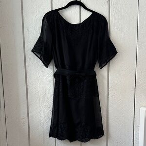 Vintage Dolce & Gabbana Silk Lace Accent Mini Dress FR 36
